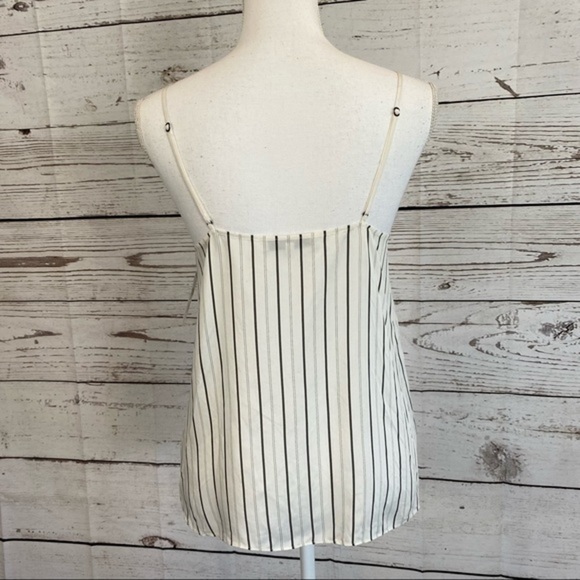Tibi Ivory Anna Stripe Camisole Black Multi V-neck Tank Top/Cami NWT - Picture 9 of 16